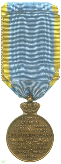 Belgian African Campaigns 1914-16 Medal, 1917 (bronze)