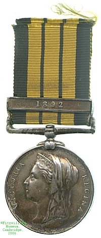 East and West Africa Medal, 1892