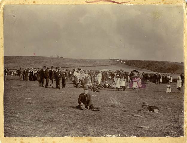 Antonio Rodriquez before the anniversary gathering on the Waireka battlefield, March 1902, from Puke Ariki, New Plymouth