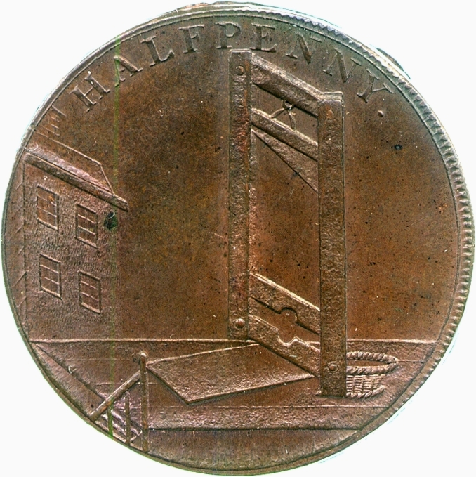 Image of the reverse of a copper halfpenny token of Thomas Spence, 1795